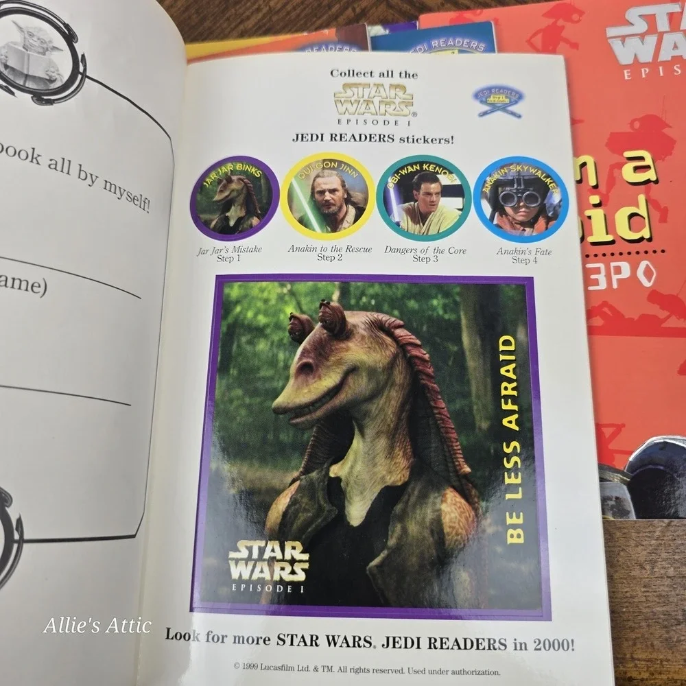 Star Wars Episode 1 Set Childrens Kids Books Lot Of 9 Stickers Jarjar Anakin